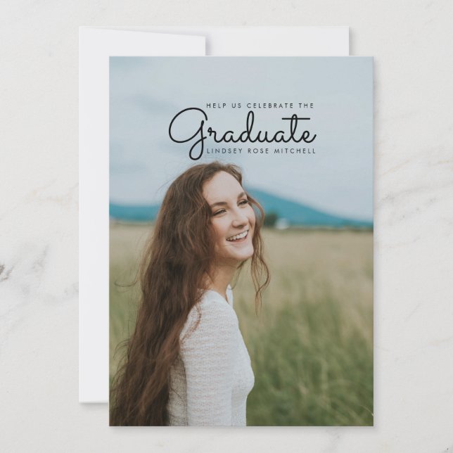 Convites Convidar um Formando simples e elegante (Frente)