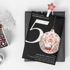 Convites Convidativo Bola de Natal Festiva para Aniversário
