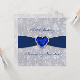 Convites Convidativo Bold Damask 45º Aniversário 13,3x13,3c