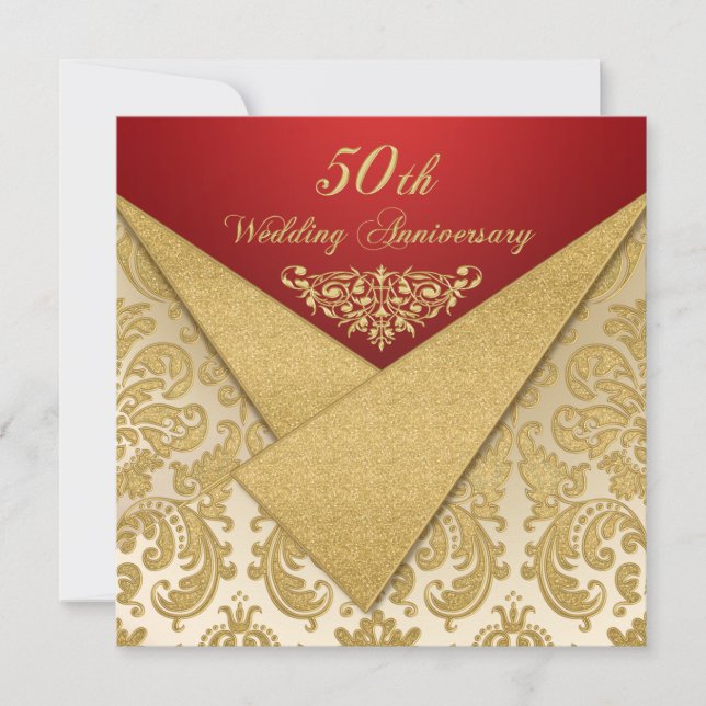Convites Convidativo de Aniversário de 50 anos FAUX Flaps G (Frente)