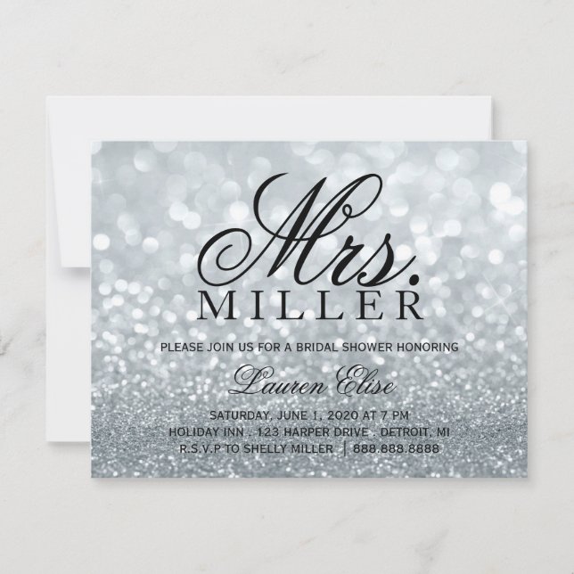 Convites Convide - a Sra. fabuloso chá de panela 2 Silv de (Frente)