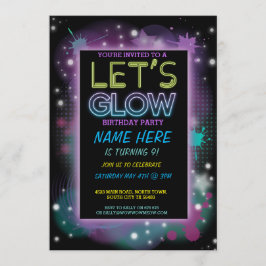 CONVITES CONVIDE PARA PINTURA NEON FESTA DE ANIVERSÁRIO DE 