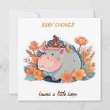 convidem kawaii um chá de fraldas hippo