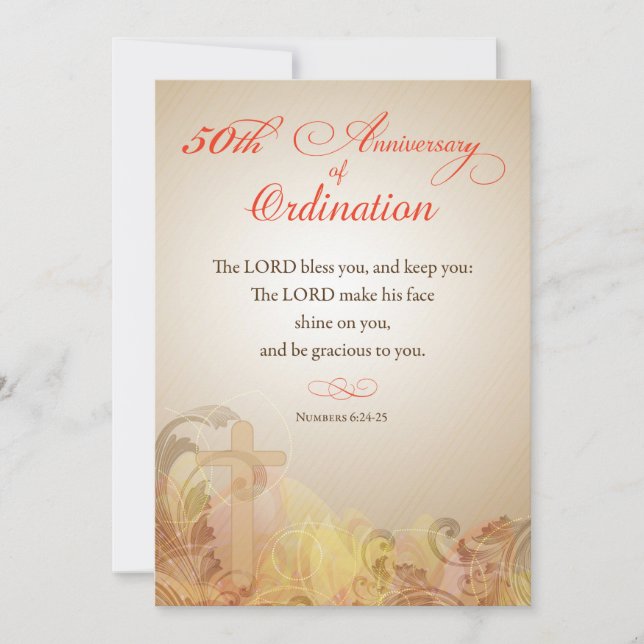 Convites Convite, 50º Aniversário da Bênção Ordinária (Frente)