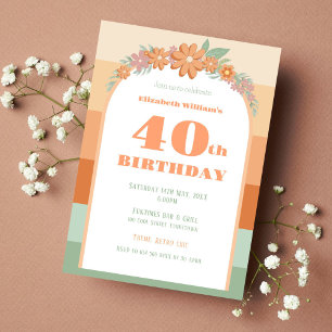 Convites Convite, aniversário de 40 anos - retrorflores pas