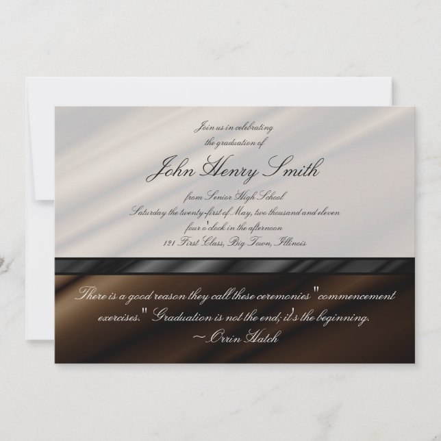 Convites Convite/Anúncio para a graduação de seda de chocol (Frente)