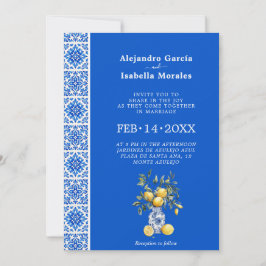 Convites  💙🍋Convite Azul & Limone Romance [azul]