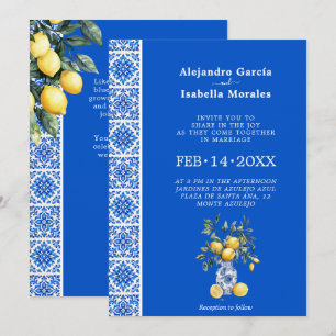Convites  💙🍋Convite Azul & Limone Romance [azul]