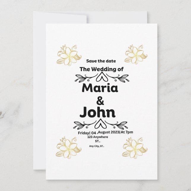 Convites "Convite de aniversário de casamento" (Frente)