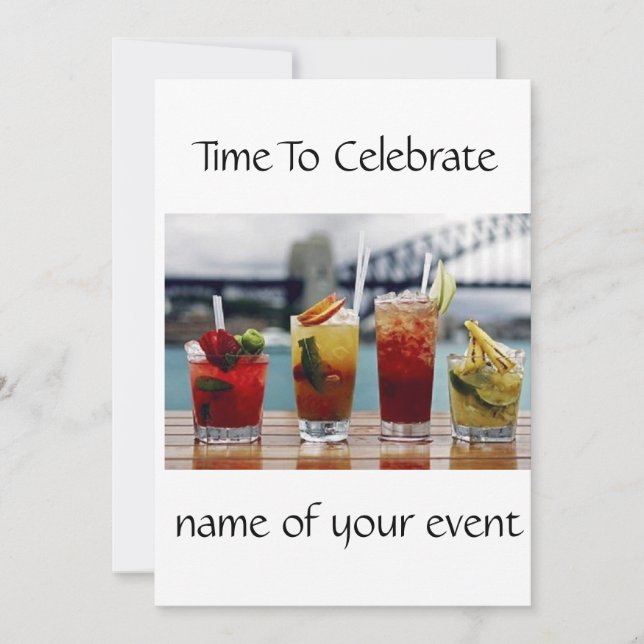 CONVITES ****CONVITE DE FESTAS ADULTO DE COCKTAIL***** (Frente)