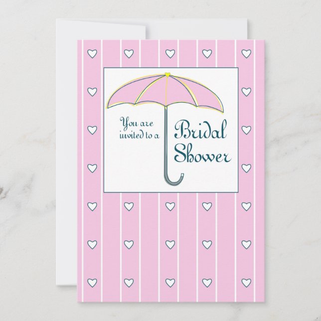 Convites Convite, guarda-chuva rosa-Chá de panela (Frente)