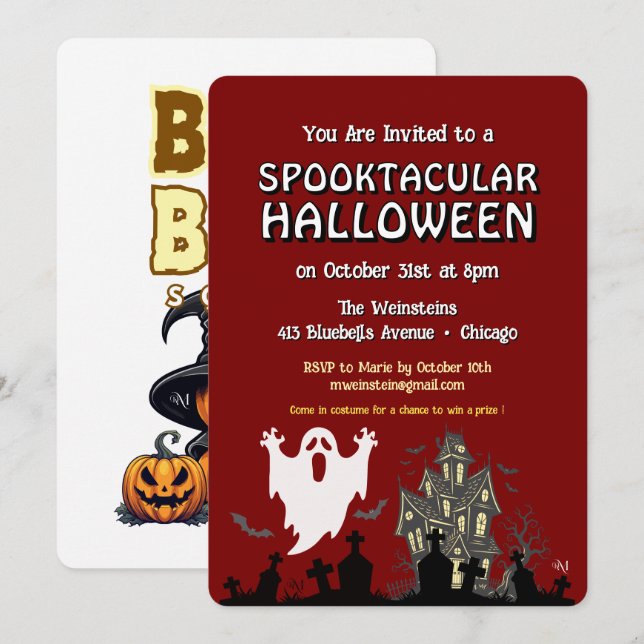 Convites Convite: HALLOWEEN Espetacular de Terror #4 (Frente/Verso)