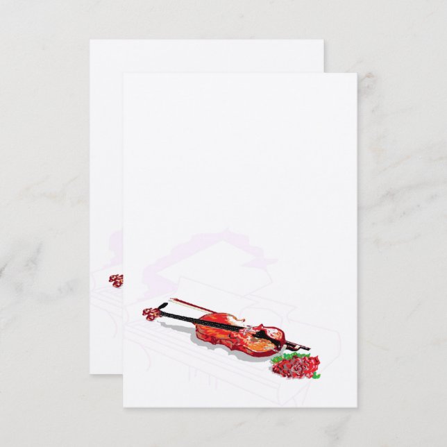 Convites Convite: Silhouette Piano & Violin (Frente/Verso)