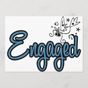 Convites ConviteAzulToonDoveEngaged