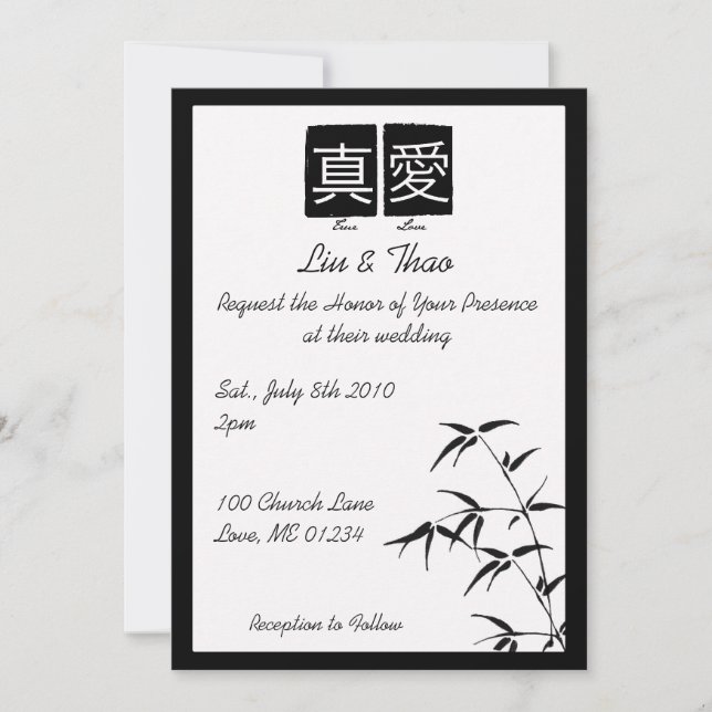 Convites "Convites chineses do casamento do amor (Frente)