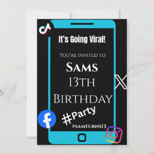 Convites “Convites de Festa TikTok Trend – Divertidos e Vir