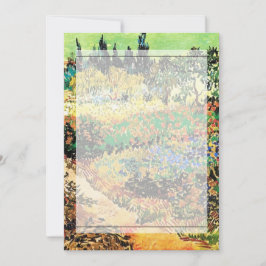 Convites Convites. Jardim florido com caminho