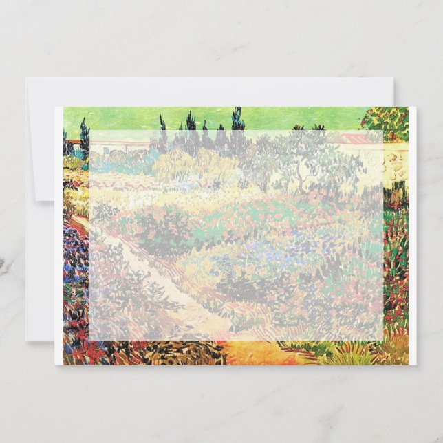 Convites Convites. Jardim florido com caminho (Frente)