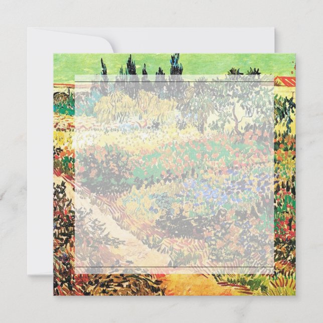 Convites Convites. Jardim florido com caminho (Frente)