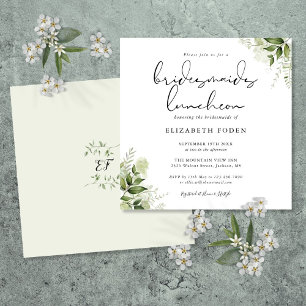 Convites Convivio de Damas de Honra com Monograma Floral Ve