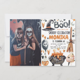 Convites Convocação de Aniversário da Bruxa de Halloween Ca
