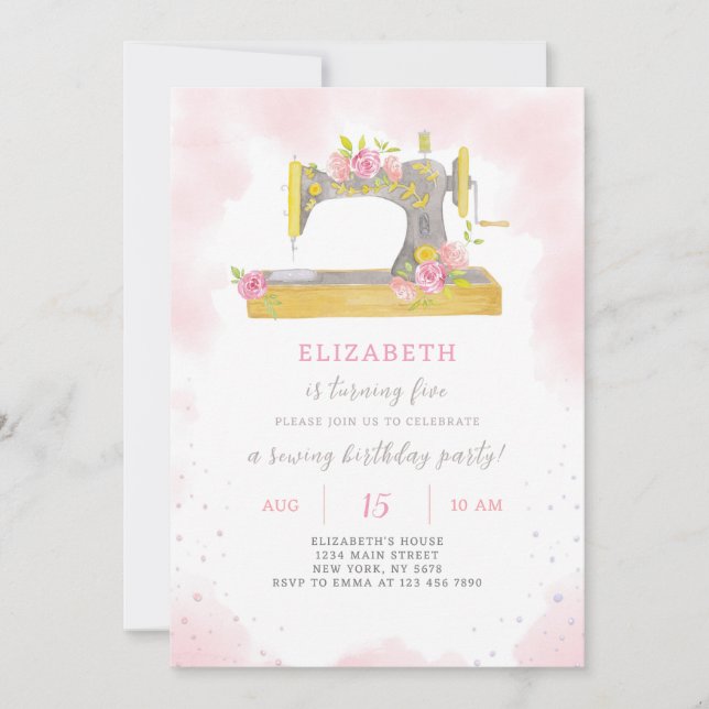 Convites Convocação de Aniversário de Costura (Frente)