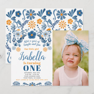 Convites Convocação de aniversário para Fiesta com sua foto