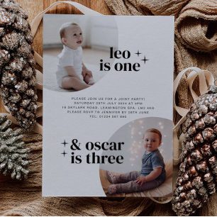 Convites Convocação de Aniversário para Rapazes Conjuntos