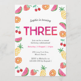 Convites Convocação de Aniversário Rosa-Tropical