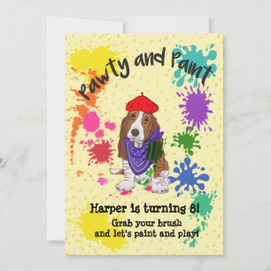 Convites Convocação de Arte de Aniversário para Cachorros d