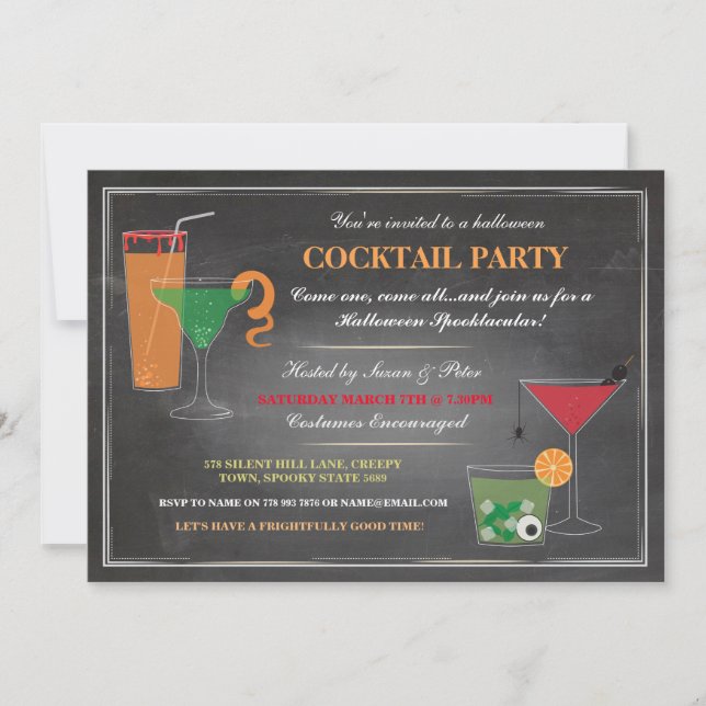 Convites Convocação de Bebidas de Halloween (Frente)