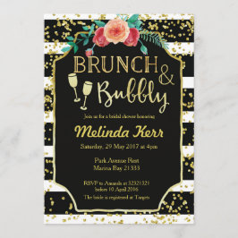 Convites Convocação de Borracha e Stripes Brancas em Brunch