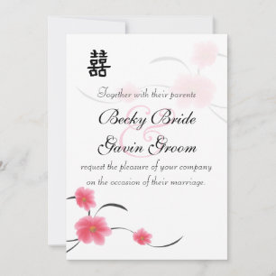 Convites Convocação de Casamento Cerejeira Flor Dupla Fel