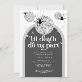 Convites Convocação de Casamento das Aranhas de Disco Retro