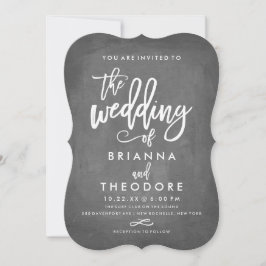 Convites Convocação de Casamento de Chalkboard com Tipograf