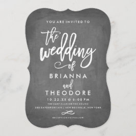 Convites Convocação de Casamento de Chalkboard com Tipograf