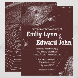 Convites Convocação de Casamento de Cobwebs e Aranhas Branc