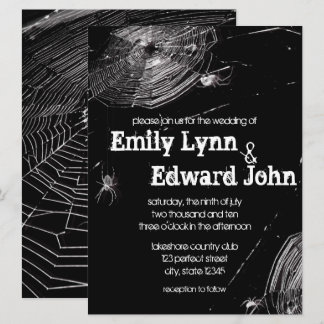 Convites Convocação de Casamento de Cobwebs e Aranhas Branc