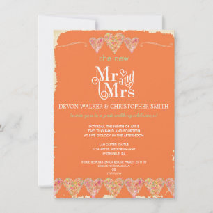 Convites Convocação de Casamento de Posto de Corações R