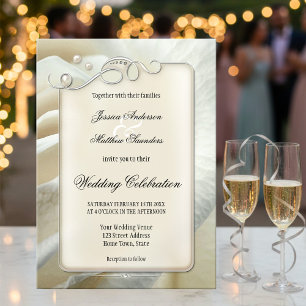 Convites Convocação de Casamento de Rosa de Feriado de Si