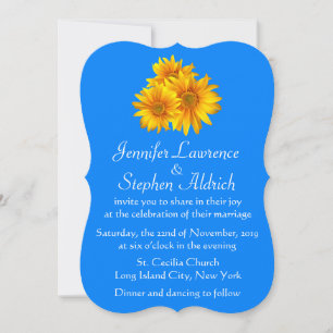 Convites Convocação de Casamento Floral Azul