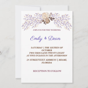Convites Convocação De Casamento Floral De Molho Puro