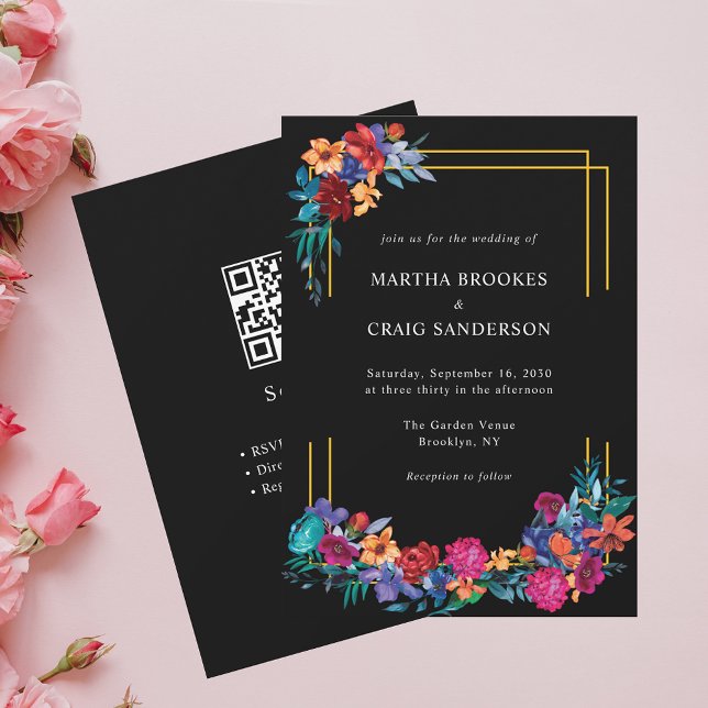 Convites Convocação de Casamento Floral Mexicano Fiesta (Criador carregado)