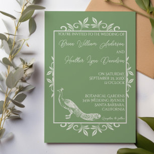 Convites Convocação de Casamento Florestal de Moss Green