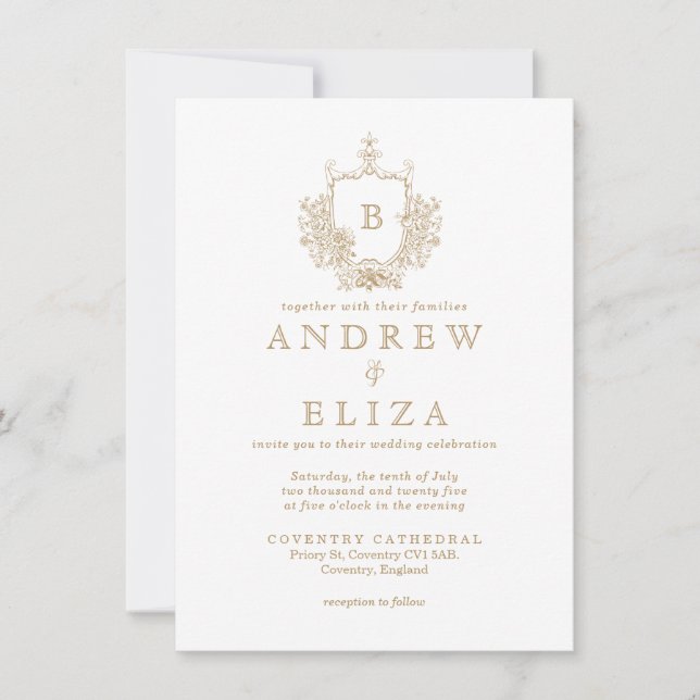 Convites Convocação de Casamento para Casamento de Monogram (Frente)