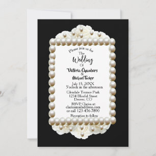 Convites Convocação de Casamento Pearl do Damasco Branco pr