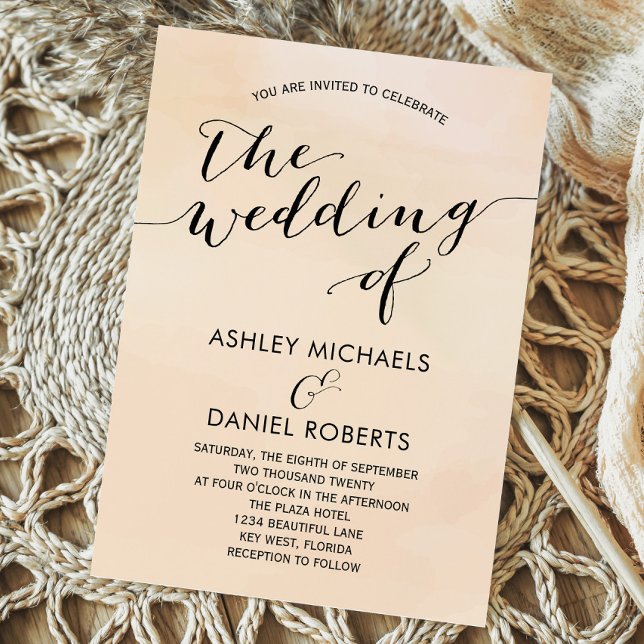 Convites Convocação de Casamento por Aquarela Suave, Blush (Criador carregado)