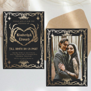 Convites Convocação de Casamento Retroativo do Crânio Gótic