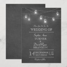 Convocação de Casamento Rustic Mason Jar String Li