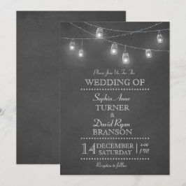 Convites Convocação de Casamento Rustic Mason Jar String Li